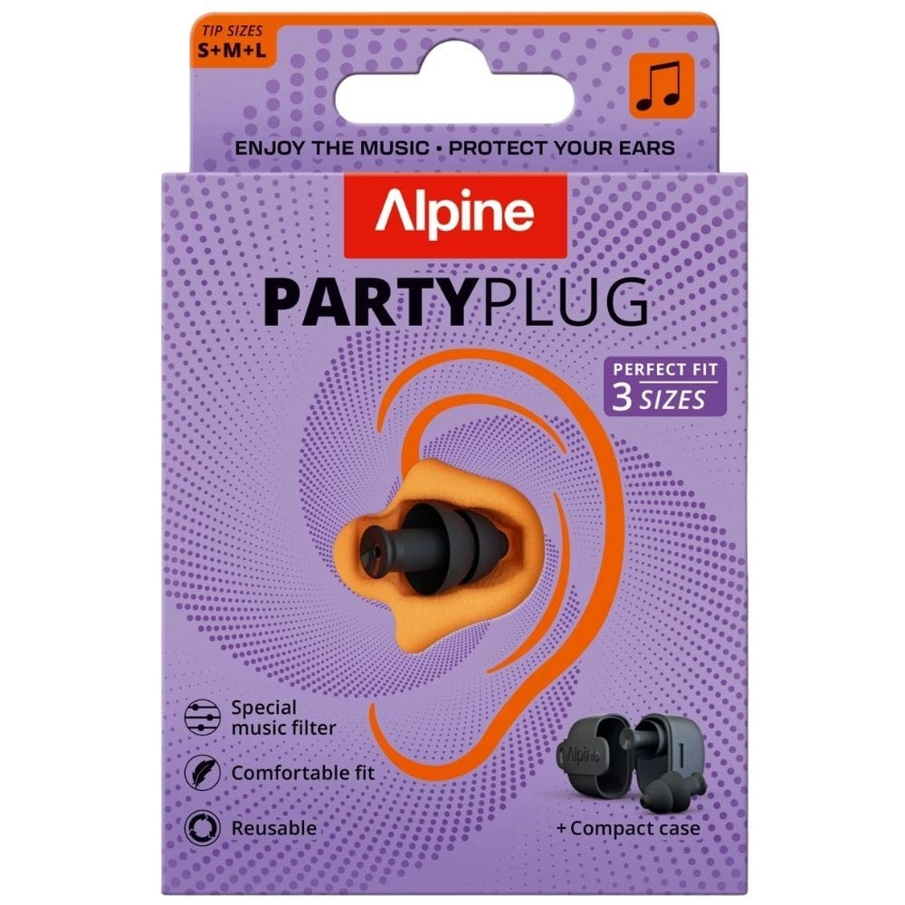 Alpine PartyPlug Multisize Earplugs - Black (3 Sizes)