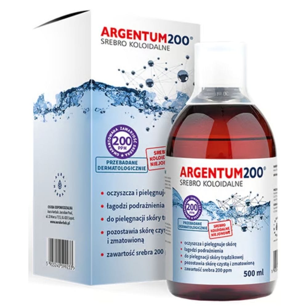 Aura Herbals Argentum 200 Colloidal Silver 200 ppm - 500 ml
