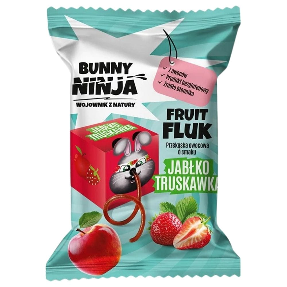 Bunny Ninja Fruit Fluk Fruit Snack Apple-Strawberry - 15 g