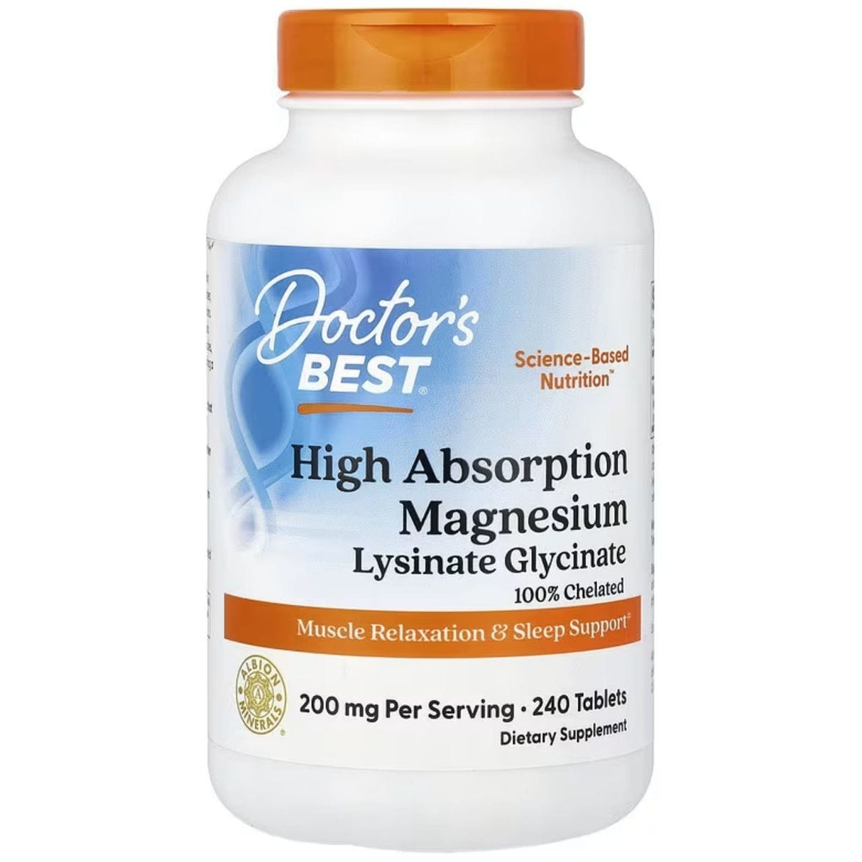 Doctor's Best High Absorption Magnesium 100 mg - 240 Tablets