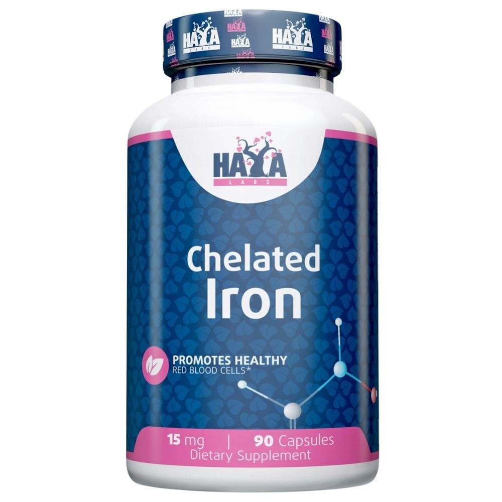 Haya Labs Chelated Iron 15 mg - 90 Capsules