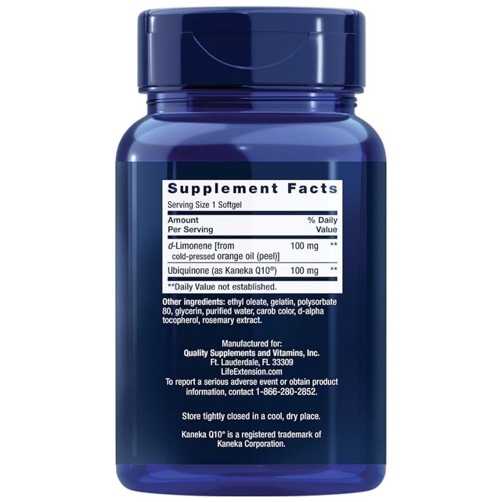 Life Extension CoQ10 100 mg with d-Limonene - 60 Capsules