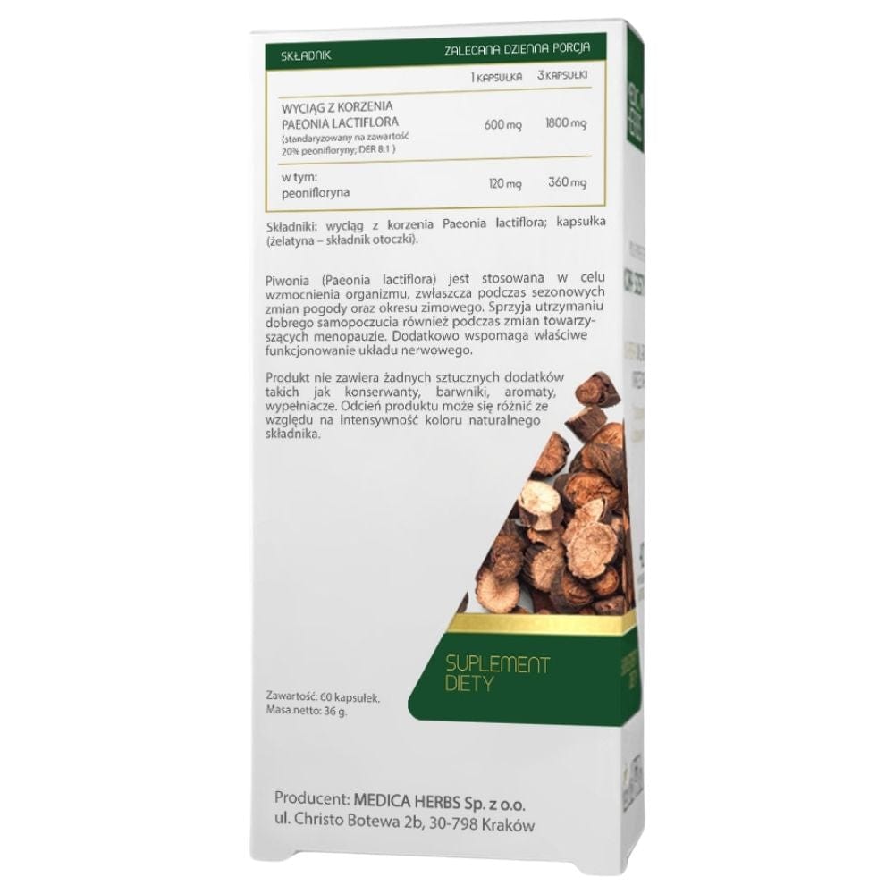 Medica Herbs Peony 600 mg - 60 Capsules