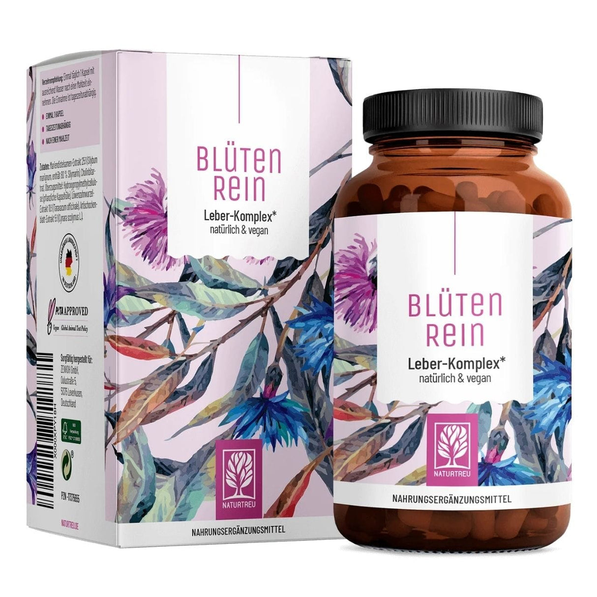 Naturtreu Blütenrein Complex with Milk Thistle and Choline - 120 Capsules