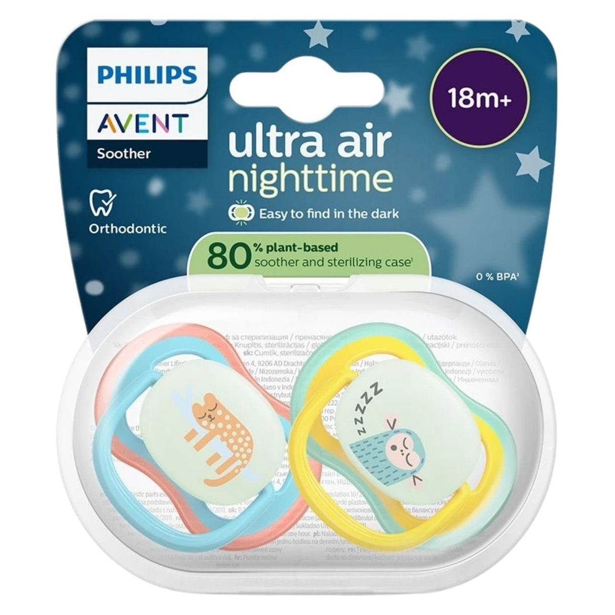 Philips Avent Ultra Air Nighttime Soother 6-18 m - 2 Pieces