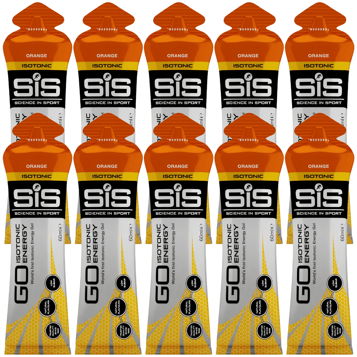 SIS GO Isotonic Energy, Orange - 60 ml x 10 pieces