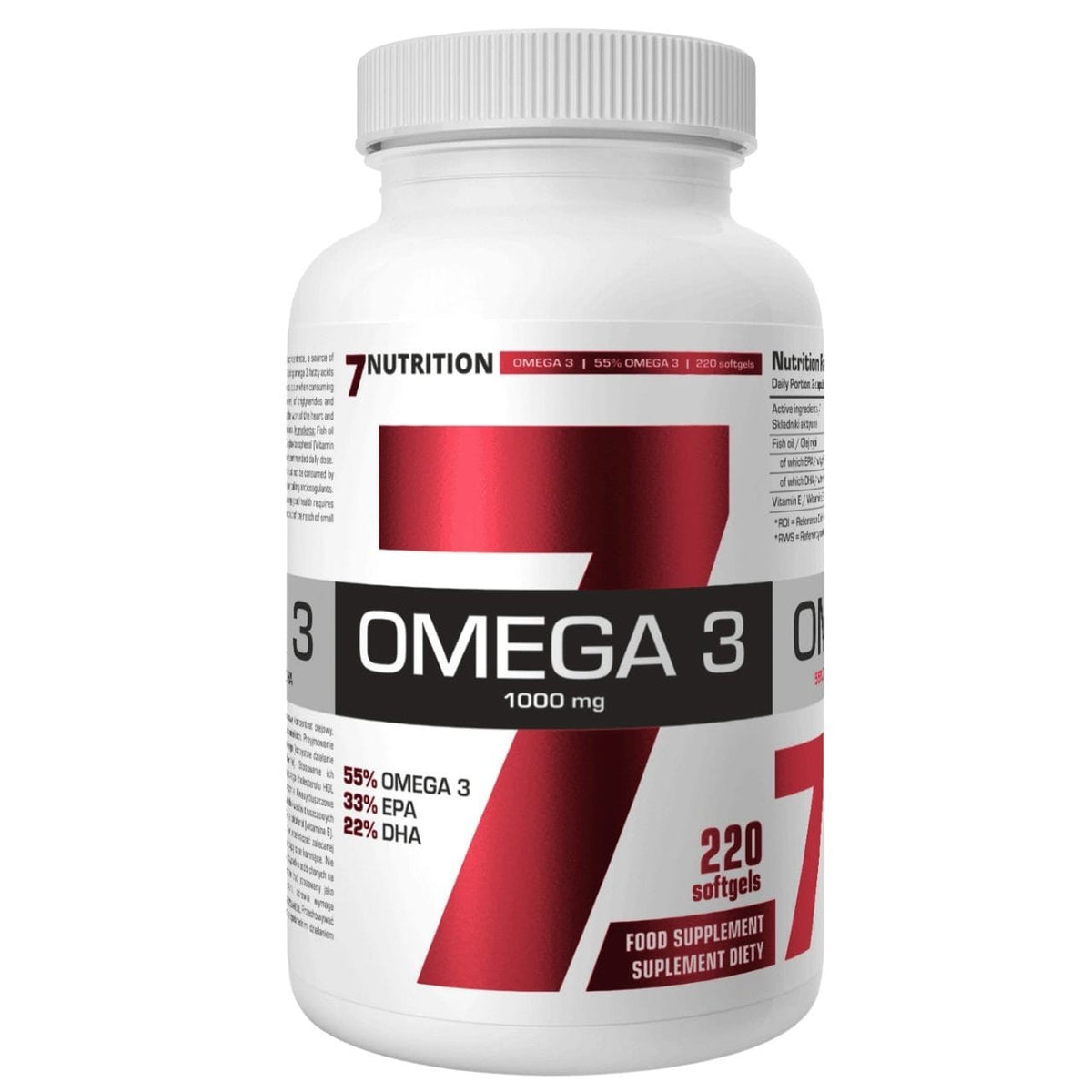 7Nutrition Omega 3 55% 1000 mg - 220 Capsules