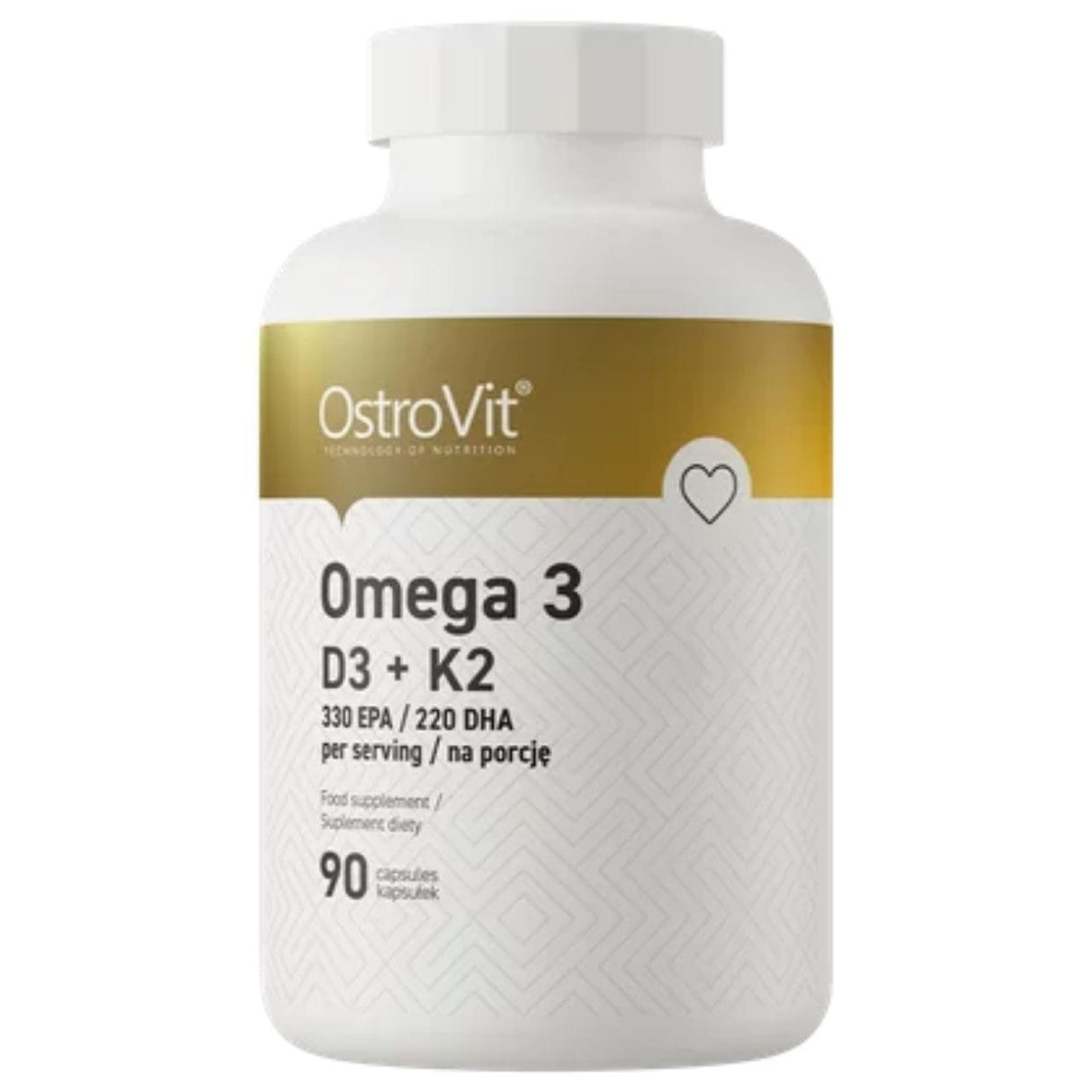 OstroVit Omega 3 D3+K2 - 90 Capsules