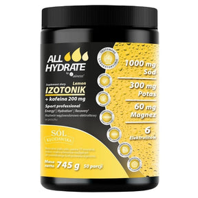 Aliness ALLHydrate Isotonic + Caffeine, Lemon - 745 g
