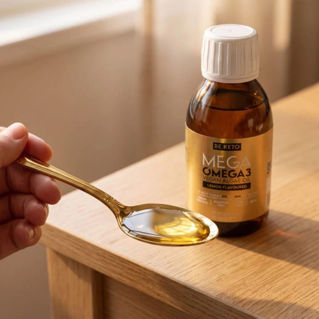 BeKeto MEGA Omega 3 Vegan Algae Oil, Lemon - 150 ml