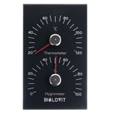 Bilovit Sauna Thermometer with Hygrometer - Black