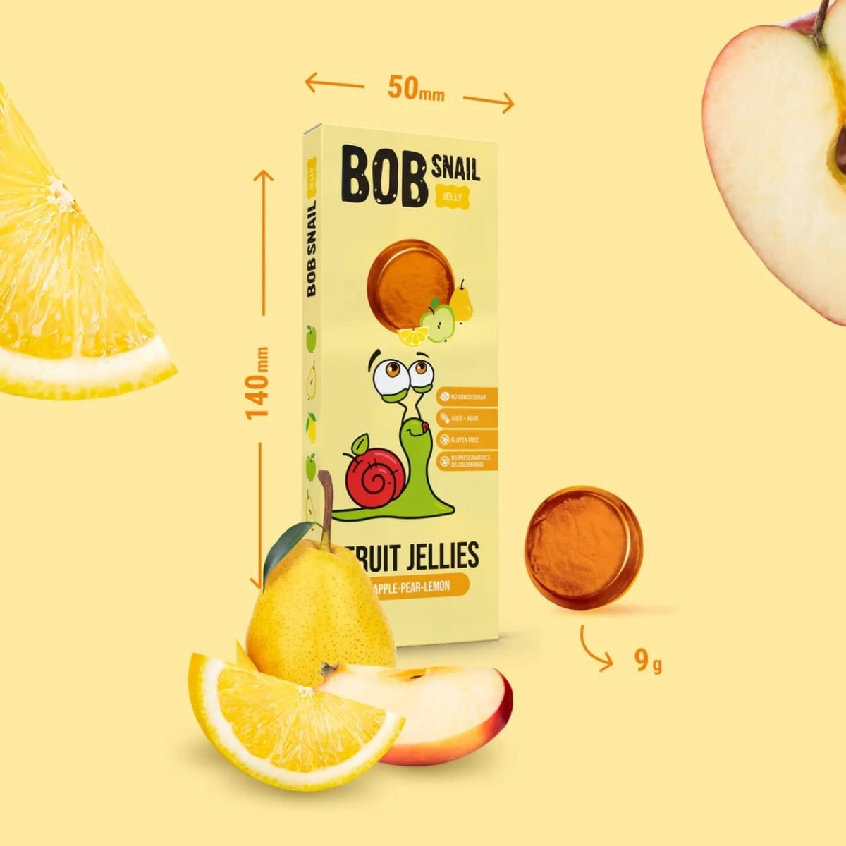 Bob Snail Apple-Pear-Lemon Fruit Jellies with No Added Sugar - 27 g