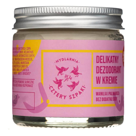 Cztery Szpaki Mild Cream Deodorant, Vanilla and Palmarosa - 60 ml