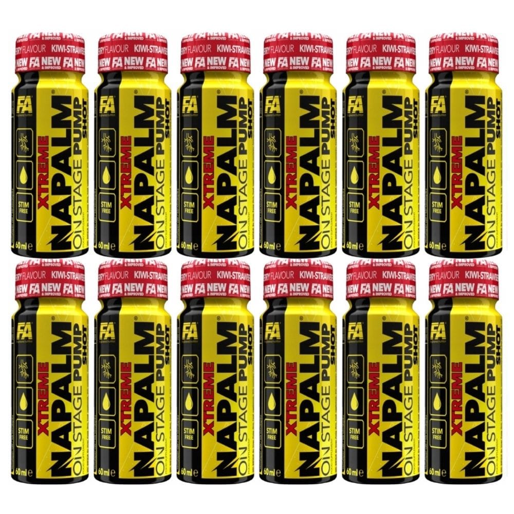 Fitness Authority NAPALM On Stage Pump Shot, Kiwi-Strawberry - 12 Pieces