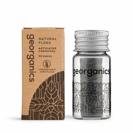 Georganics Natural Floss with Charcoal - 50 m