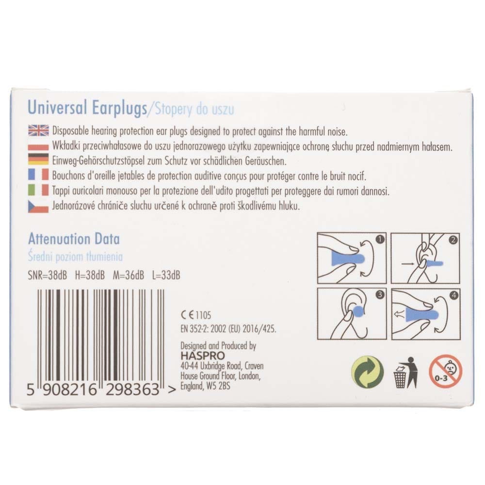 Haspro Multi10 Universal Earplugs Blue - 10 Pairs