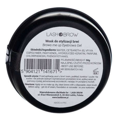 Lash Brow Styling Wax, Keratin and Panthenol - 50 g