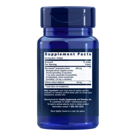 Life Extension MacuGuard® Ocular Support with Saffron - 60 Softgels
