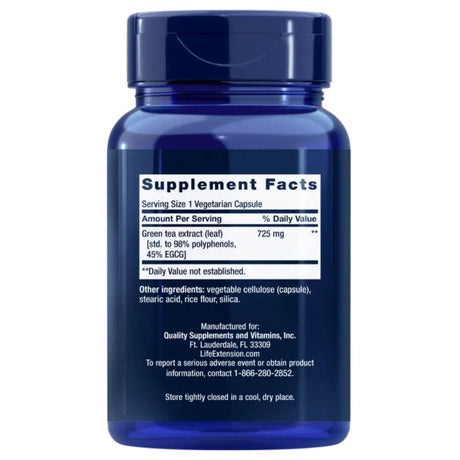 Life Extension Mega Green Tea Extract 725 mg - 100 Capsules