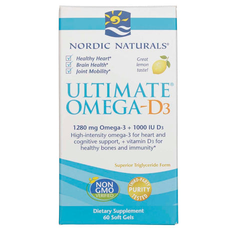 Nordic Naturals Ultimate Omega-D3, Lemon Flavor 250 mg - 60 Softgels