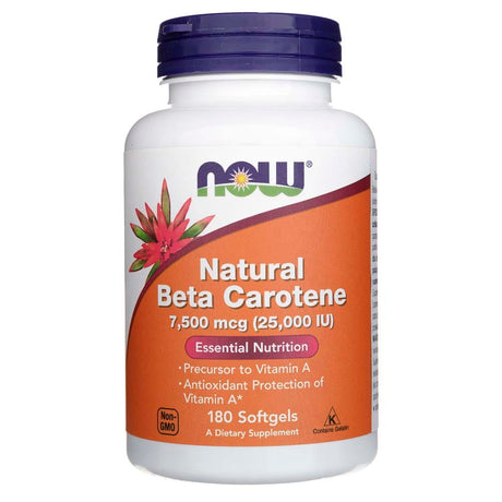 Now Foods Beta Carotene Natural 7500 mcg (25000 IU) - 180 Softgels