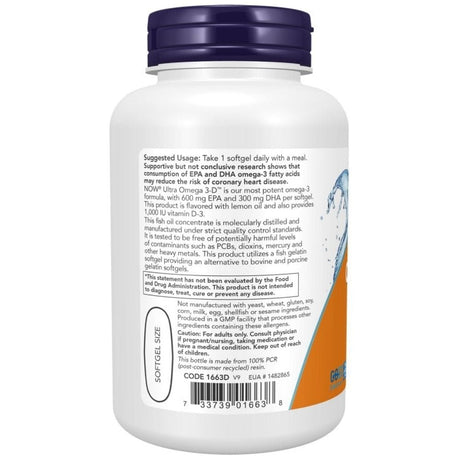 Now Foods Ultra Omega-3-D 1200 mg - 90 Softgels