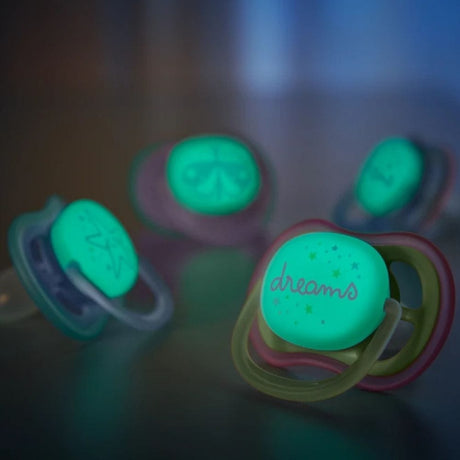 Philips Avent Ultra Air Nighttime Pacifier, 0-6 Months, Girl - 2 Pieces