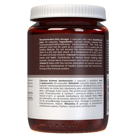 Vitaler's Calcium Citrate 1200 mg + Vitamin D3 2000 IU - 60 Capsules