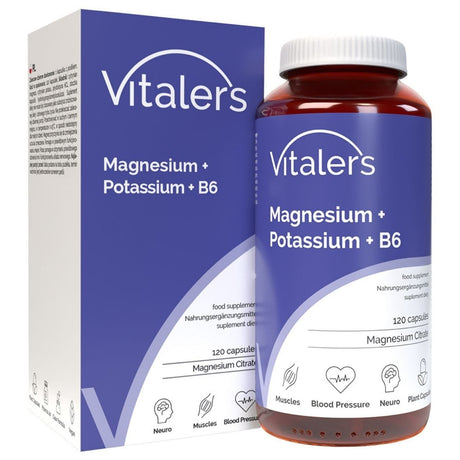 Vitaler's Magnesium 100 mg + Potassium 150 mg + Vitamin B6 6 mg - 120 Capsules