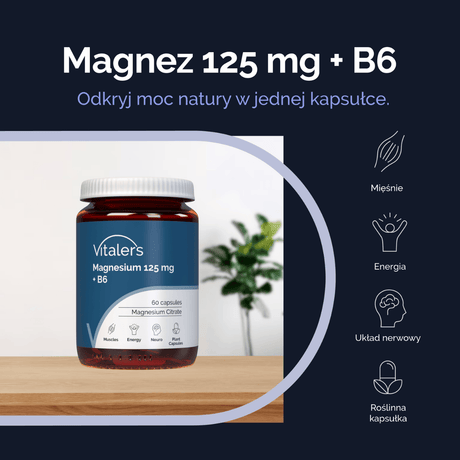 Vitaler's Magnesium 125 mg + Vitamin B6 - 60 Capsules