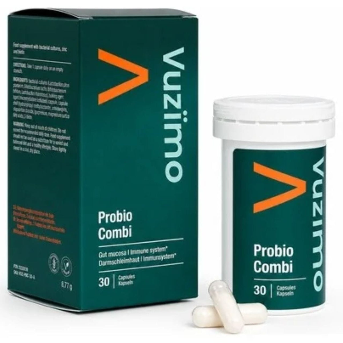 Vuzïmo Probio Combi, Probiotic with Zinc and Biotin - 30 Capsules