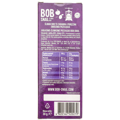 Bob Snail Apple & Plum Snack with No Added Sugar - 30 g