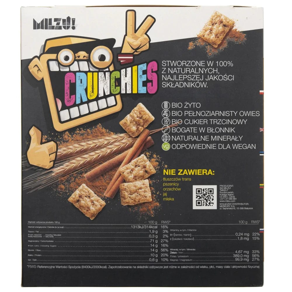 Milzu Crunchies Rye - Oat with Cinnamon - 250 g