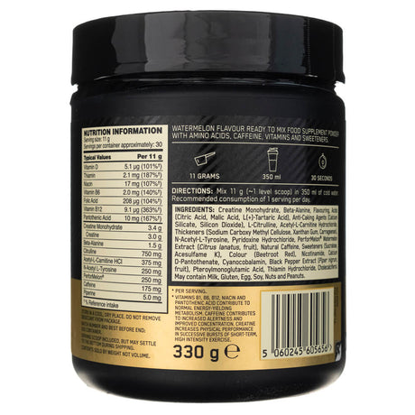 Optimum Nutrition Gold Standard Pre-Workout, Watermelon - 330 g