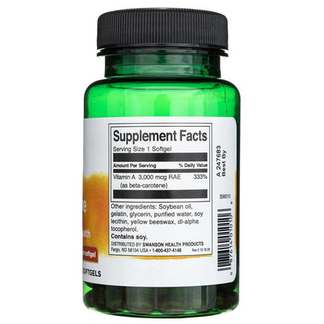 Swanson Beta-Carotene 10000 IU - 250 Softgels